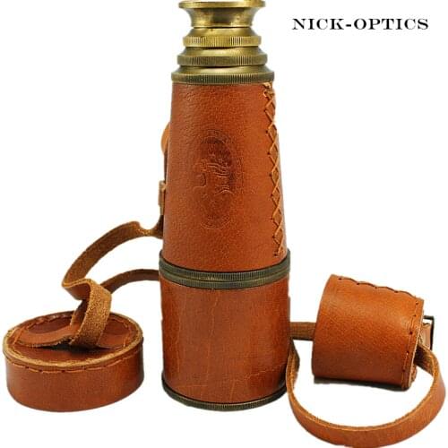 Pirates of the Caribbean Pure-copper Monocular Telescope luxurious 15x40 Scalable Monoculars Leather Pouch For Collection