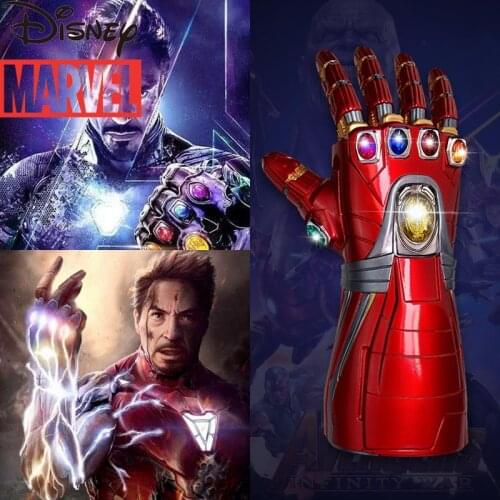 Marvel Heroes Avengers Iron Man Wearable Thanos Infinite Gloves Can Snap Fingers Gems Removable Childrens Toys Cos