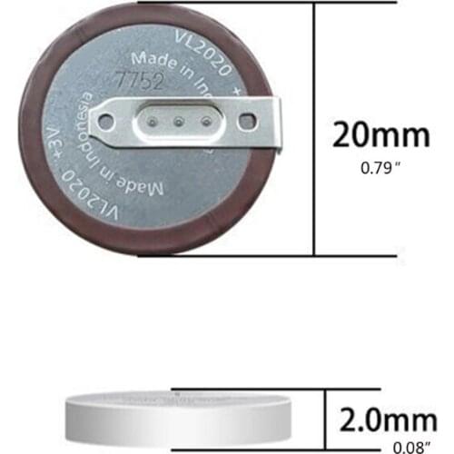 VL2020 Rechargeable Battery Lithium Coin Battery Replacement Safety Electronics for Automotive Remote Key