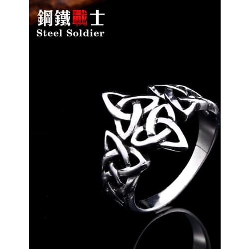 Steel soldier Celtic viking Nordise ring stainless steel popular nature signet women engagement party jewelry