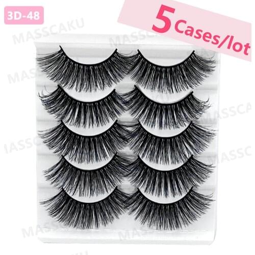 5pcs/lot NEW 22mm-25mm Lashes Dramatic faux Mink Lashes Soft Light Weight Long Crisscross Full Volume False Eyelashes Makeup