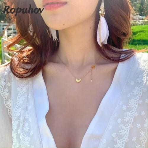 Ropuhov 2021 New Jewelry for Woman Gift Korean Fashion Initial Goth Pendant Necklace Aesthetic Heart Wholesale