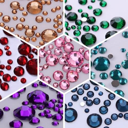 Multi-color Crystal Non Hot Fix Rhinestones SS3-SS30 FlatBack Sewing&Fabric Garment Nail Art Rhinestones Decorations