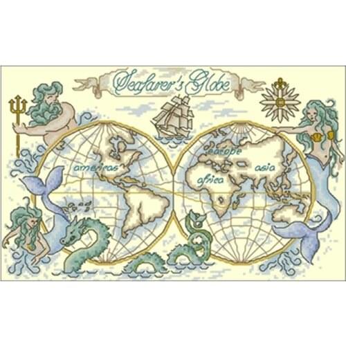 World Map (3) patterns Counted Cross Stitch 11CT 14CT 18CT DIY wholesale Chinese Cross Stitch Kits Embroidery Needlework Sets