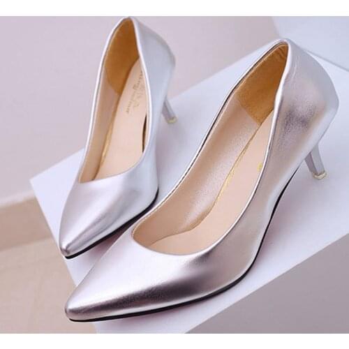 Four Seasons Patent Peather Low Heels Shoes Women Professional Shoes Ladies Shallow Mouth Work Shoes Black White Office Shoes