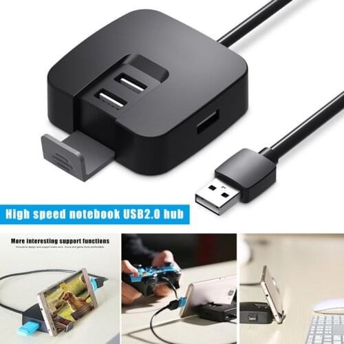 USB 2.0 Hub Adapter High Speed Mobile Phone Stand Portable for Home Office Tablet PUO88