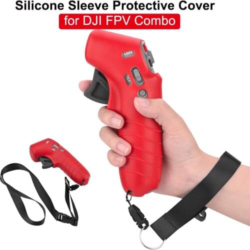 Silicone Sleeve Protective Cover for DJI FPV Combo Drone Motion Controller Skin Case Neck Strap Anti-Lost Lanyard Accessories