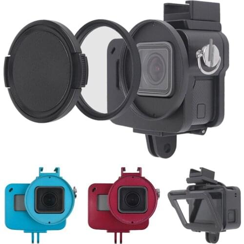 Go Pro protective Housing case For GoPro Hero 7 6 Cooling frame aluminum alloy shell Hero5 Hero7 Metal cage + UV filter Camera