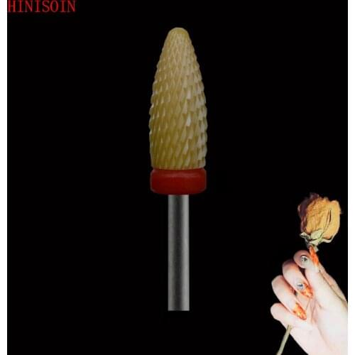 Yellow Ceramic-5 Pcs/Lot- Nail Drill Bit - Flame Bit - (3043.060)