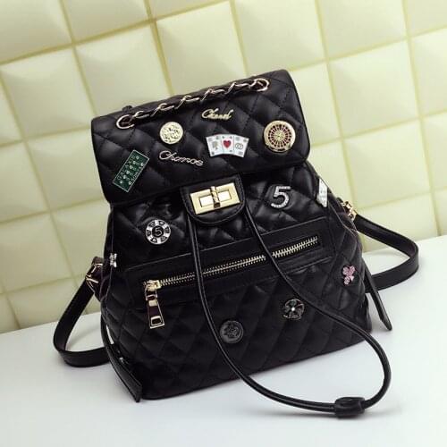 Women Bags Leather Embroidery Backpack Girl Schoolbag Student Bag Travel Bag Brand Style Handicraft Design Art Cartoon CC-5