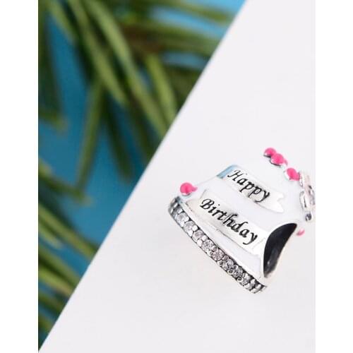 Fit Original Pandora Charm Bracelet 925 Sterling Silver Fruit Flower Happy Birthday Cake Bead For Making Women Berloque 2021 New