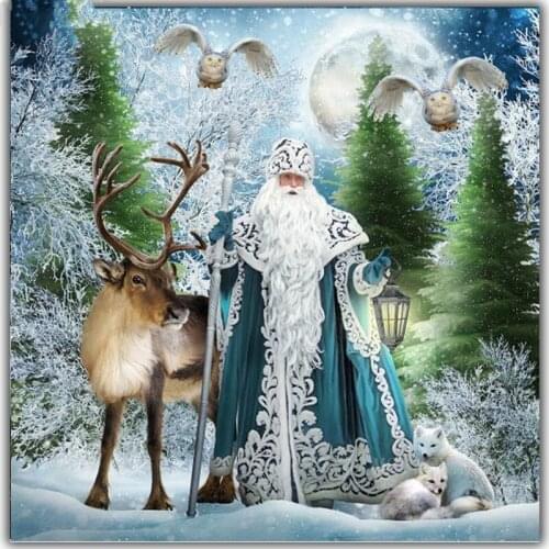 Animal Diamond Embroidery Owl elk pattern Full Square/Round 5D Diamond Painting Santa Claus Diamond Mosaic Decor Painting GH175