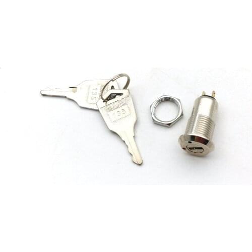 1pcs 12MM metal Key Switch ON /OFF Lock Switch KS-01 Two Keys Key Set