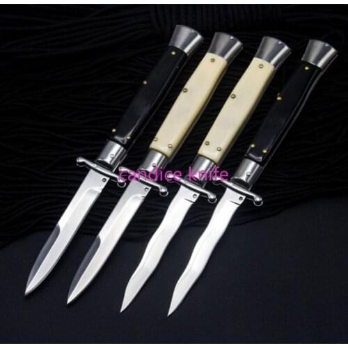 10 Inch Italy Knife Godfather Mafia 5Cr13Mov Blade Single Action Pocket Folding Fishing Hunting Tactical Survival Tool Knives