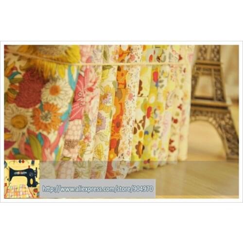 Brightly Shining Perfect Patchwork 24x24cm 12pcs Cotton fabric home Textiles Cotton Poplin for sewing 100% cotton material meter