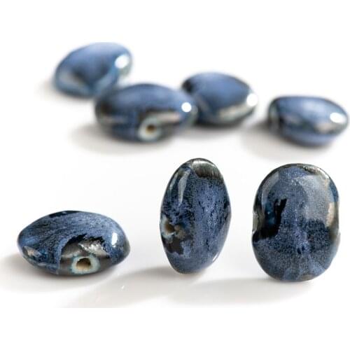 22#5pcs Special Color Ceramic Lentil Shaped Beads For Jewelry Making Bracelet Necklace Handmade DIY Materials #XN135