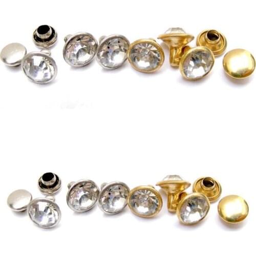 7mm Clear Glass Rhinestone Crystal Rivet