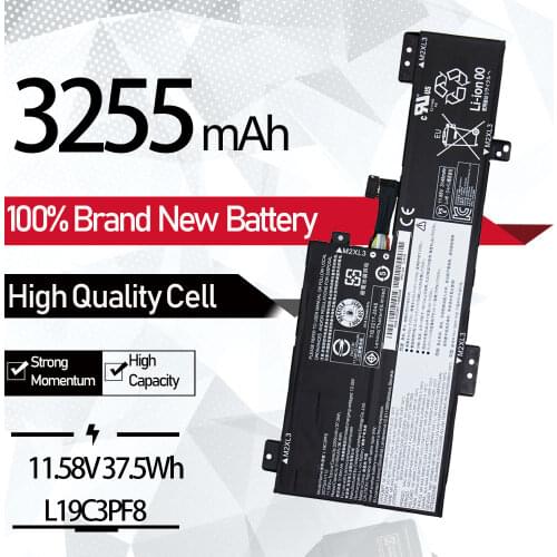 Laptop battery L19C3PF8 For Lenovo L19M3PF8 SB10X02592 SB10X02595 IdeaPad Flex 3-11IGL05 Series 11.58V 36.4wh 3255mAh New SHUOZB