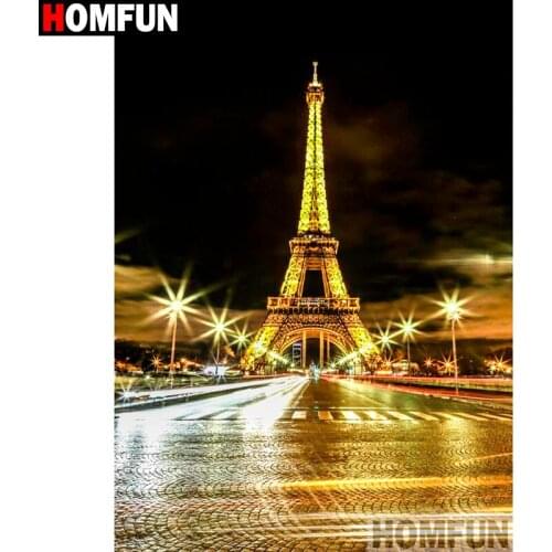 HOMFUN Full Square/Round Drill 5D DIY Diamond Painting "Tower scenery" Embroidery Cross Stitch 3D Home Decor A10650