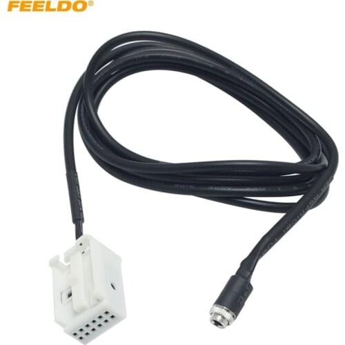 FEELDO Car 12pin Female Interface Wire AUX Audio Input Cable For Peugeot 307/308/407/408/507 Citroen Triumph Sega C5/RD4 #HQ5799