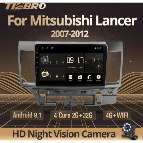 TIEBRO 2G + 32G 2din Android 9.0 For Mitsubishi Lancer 10 2007 - 2012 Car Radio Multimedia Video Player Navigation GPS 2 Din Dvd