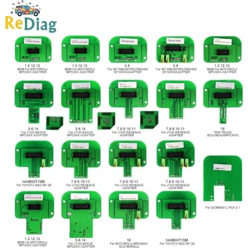 BDM Probe 22pcs Full Adapters For Dimsport Denso, Marelli, Bosch, Siemens Works LED BDM Frame ECU Programming Tool