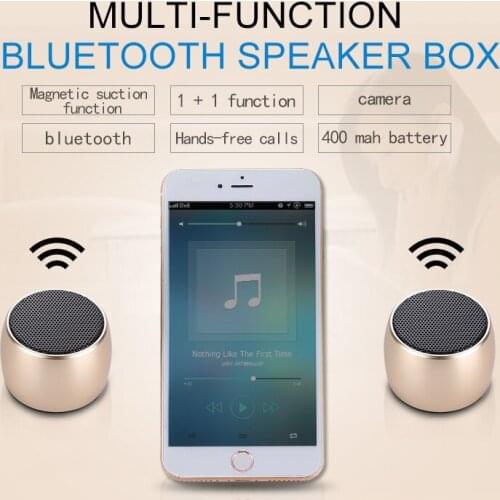 Mini Metal 2 Pcs TWS Bluetooth Speakers Portable Dual Paired Wireless Speaker 3W*2 Strong Bass Audio Stereo for All Cellphone