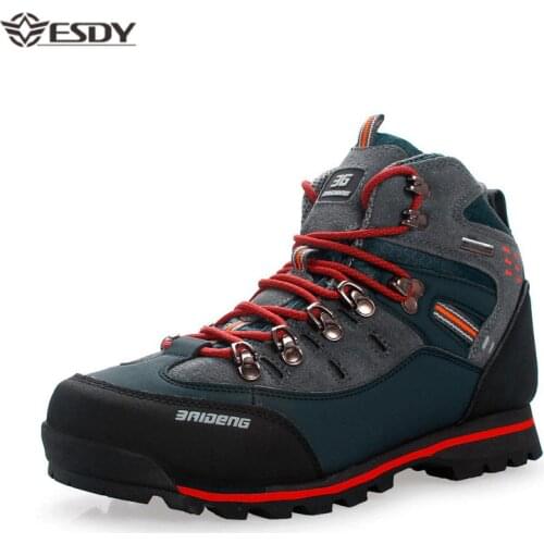 Big Size Boots Men Warm High Quality Winter Genuine Leather Shoes Non-slip Boots Outdoor Waterproof High Top Sneakers for Men