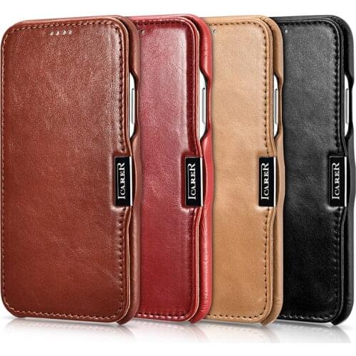 Luxury Ultrathin Flip Retro Genuine Leather Cover for iPhone X XR XS Max Protection Business Shell Case for iPhone X XR XS Max