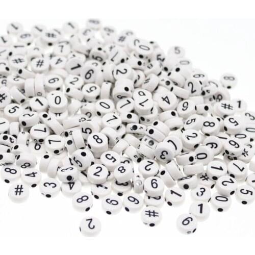 200Pcs Digital Acrylic Spacer Beads For Woman Girls Beaded Bracelet Necklace DIY Making& Jewelry Making