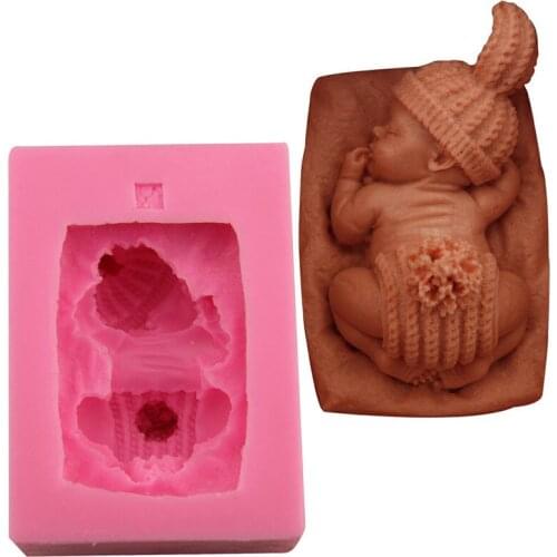 Baby sleeping baby handmade soap mould DIY baking sugar turning tool plaster mould