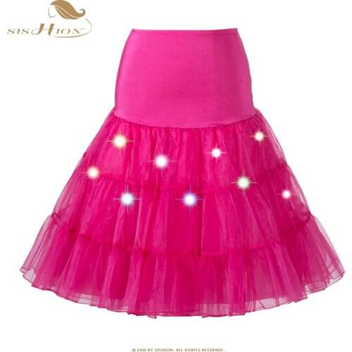 SISHION Tulle Skirt Up Neon Fancy Rainbow Fancy Costume light Tutu Skirt for Festival Christmas Party High Waist Wedding Skirt
