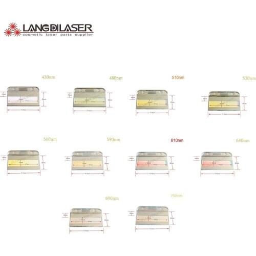 Ipl filter with wavelength : 430nm , 480nm , 510nm , 530nm , 560nm , 590nm , 610nm , 640nm , 690nm , 750nm