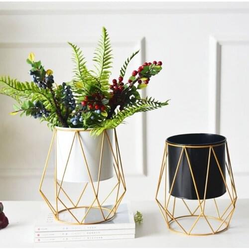 Nordic Geometric Planter Flower Pot Succulent Plant Container Display Holder Ornaments Desktop Home Office Garden Decor