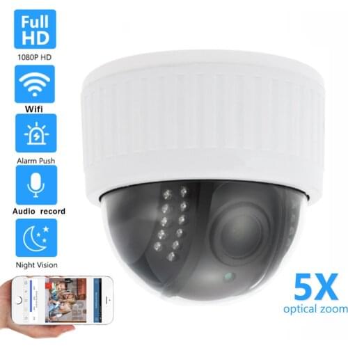 1080P Wifi IP Camera Remote Control Pan Tilt Zoom 5MP 5X Zoom Real Time Video/Audio Recording Security Surveillance Video Camera
