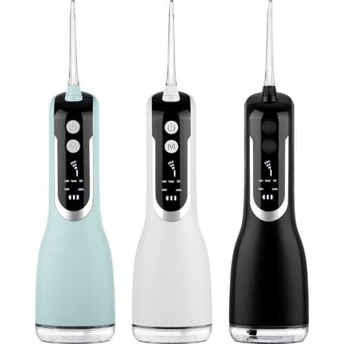 Portable Oral Irrigator With Travel Bag Water Flosser USB Rechargeable 4 Nozzles Water Jet 200ml Water Tank Waterproof Oral Care