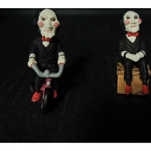 Classic Saw Billy On Bike Box Lions Gate Terror Film Phone Bag Key Chain Figure Model Toys