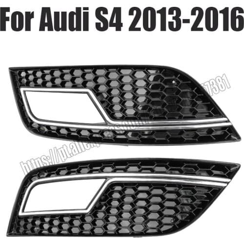 Silver Black Front Fog Light Lamp Cover Fit For Audi A4 S4 B8.5 2013 13 2014 14 2015 15 2016 16