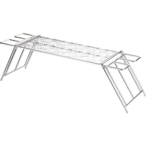 BBQ Grill Multi-use Portable Stainless Steel Corrosion-resistant Barbecue Grill Geometric Net Rack for Outdoor Activities