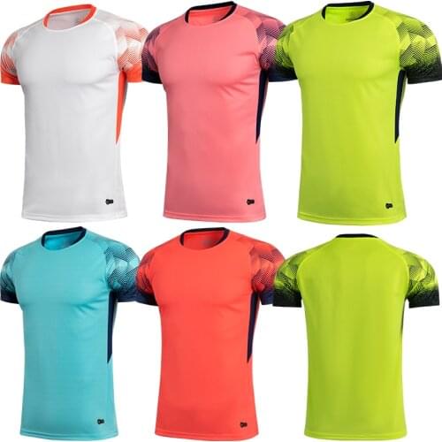 Men pink short sleeve sports t-shirt with round collar adult green running shirt kids sport jerseys customized name
