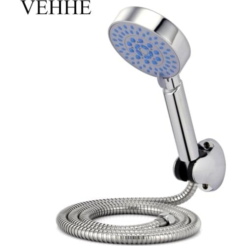 VEHHE Adjustable 5 Function Rainfall Water Saving Shower Head Nozzle Set Handhold Chrome Silica Gel Holes Shower Heads Set