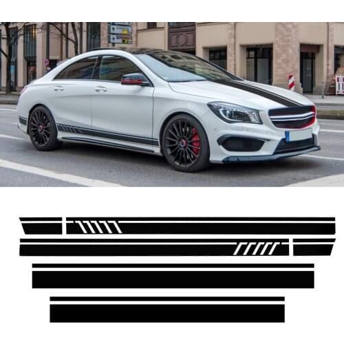 NEW Car Racing Door Roof Sport Side Stripes Skirt Decal Sticker for Mercedes for Benz W117 C117 X117 CLA -AMG