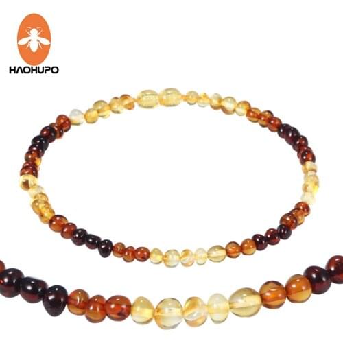 HAOHUPO New Multi color Baltic Amber Necklace for Baby Natural Amber Beads Women Jewelry Gift Suppliers Amber Bracelets for baby
