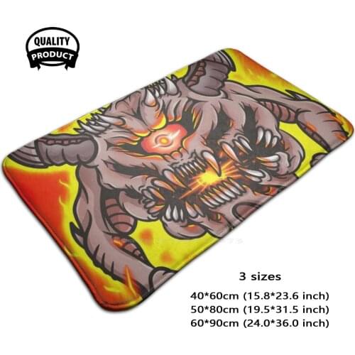 Pain Al Comfortable Door Mat Rug Carpet Foot Pad Doom Fanart Cartoon Fire Hell Demon Eternal 2 Slay Shotgun Glory Kill Evil