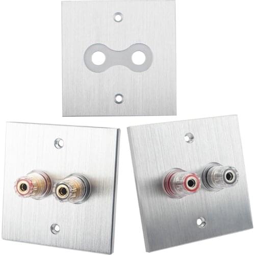 A0NB Connector Banana Wall Plate Banana Plug Binding Post Wall Plate in Aluminum Alloy for Speakers Home Theater