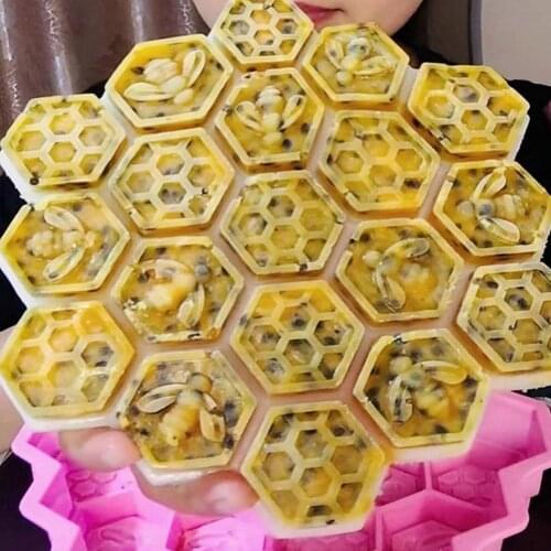 Silicone 19 Mobile Bee Honeycomb Cake Chocolate Soap Icing Mold Candle Soap Diy Mold Bakeware Cake Tools Bakeware Mold Bees Q7P5
