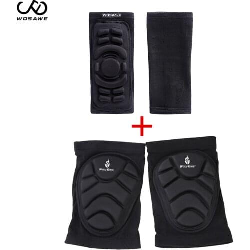WOSAWE 4Pcs EVA Sports Elbow And Knee Pads MTB Bike Motorcycle Protection Basketball mtb knee guards Support Gear Protector