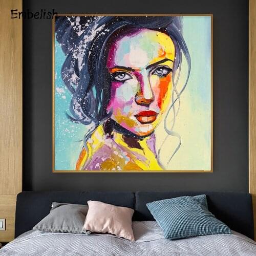 Embelish 1 Pieces Fashion Square A fantasy Woman Portrait Pictures For Living Room Home Decor Girl Posters HD Canvas Paintings