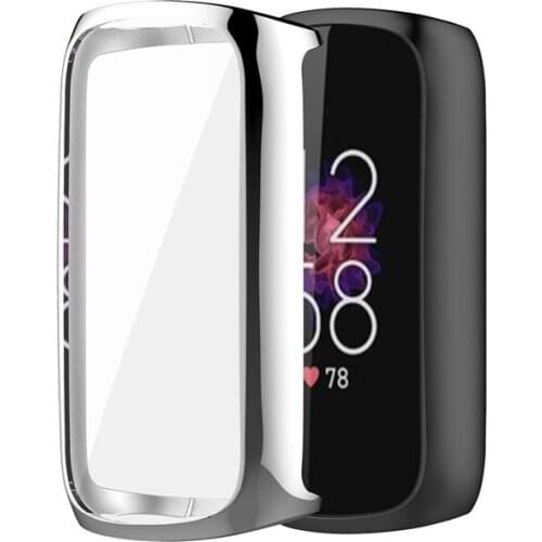 Bracelet Protector For Fitbit Luxe Smart Band Electroplating TPU Full Screen Protector Case Cover Waterproof Smart Accessories