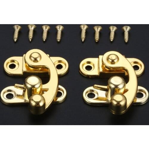 2 Pcs 29*33mm Furniture Hardware Locked Box Suitcase Toggle Latch Clasp Buckles Antique Right Lock Zinc Alloy Wooden Box Hasps